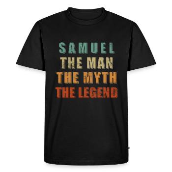 Samuel - Man, Myth, Legend - Men's Premium Organic T-Shirt - black - Front - Nico (187cm)