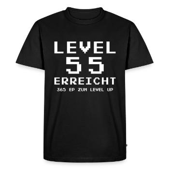 Le niveau 55 a été atteint - Cadeau - T-shirt Premium bio Homme - noir - Devant - Nico (187cm)