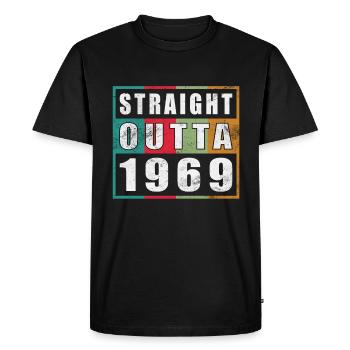 Straight Outta 1969 Birthday 1969 Born 1969 - Men's Premium Organic T-Shirt - black - Front - Nico (187cm)