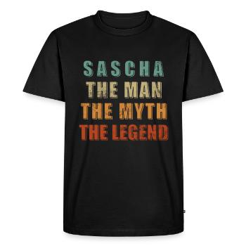 Sascha Name Saying Gift First name Sascha - Men's Premium Organic T-Shirt - black - Front - Nico (187cm)