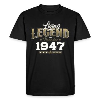 77th Birthday Original November 1947 Volume 47 - Men's Premium Organic T-Shirt - black - Front - Nico (187cm)