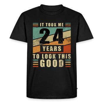 24 Years Twenty-fourth Birthday - Men's Premium Organic T-Shirt - black - Front - Nico (187cm)