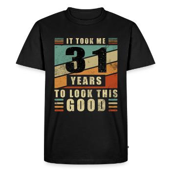 31 Birthday 31 Years 31 Years 31 Age 31 Age - Men's Premium Organic T-Shirt - black - Front - Nico (187cm)