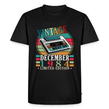 December 1984 Jubilee 1984 December - Men's Premium Organic T-Shirt - black - Front - Nico (187cm)