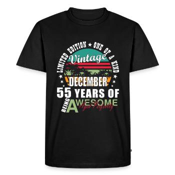 55th birthday, December 1969, 55th anniversary - Men's Premium Organic T-Shirt - black - Front - Nico (187cm)