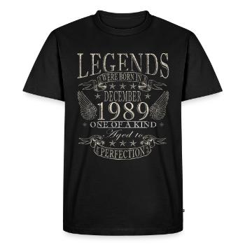 December 1989 Jubilee 1989 Legends December - Men's Premium Organic T-Shirt - black - Front - Nico (187cm)