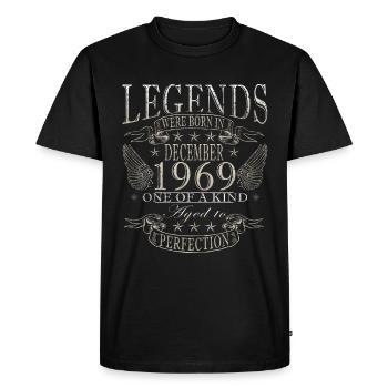 Décembre 1969 Jubilé 1969 Légendes Décembre - T-shirt Premium bio Homme - noir - Devant - Nico (187cm)