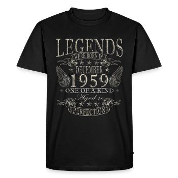 Décembre 1959 Jubilé 1959 Légendes Décembre - T-shirt Premium bio Homme - noir - Devant - Nico (187cm)