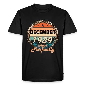 Geboren Dezember 1989 Vintage - Männer Premium Bio T-Shirt - Schwarz - Vorne - Nico (187cm)