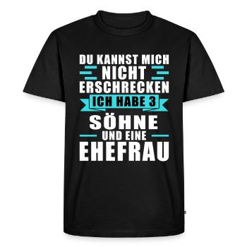 Papa 3 Söhne Papa von 3 Söhnen Geschenk - Männer Premium Bio T-Shirt - Schwarz - Vorne - Nico (187cm)