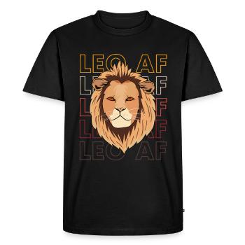 Leo AF - Leo Zodiac Gift - Men's Premium Organic T-Shirt - black - Front - Nico (187cm)