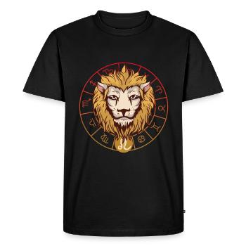 Lion - Horoscope du Lion - T-shirt Premium bio Homme - noir - Devant - Nico (187cm)