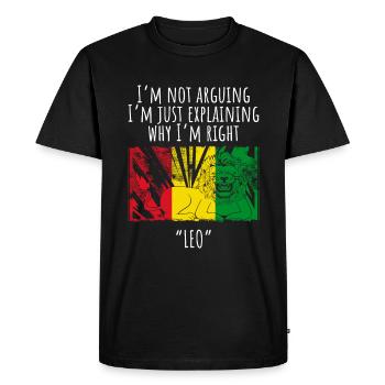 Signe du zodiaque Lion - T-shirt Premium bio Homme - noir - Devant - Nico (187cm)
