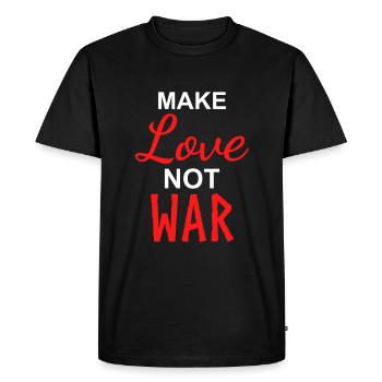 Faites l’amour, pas la guerre - T-shirt Premium bio Homme - noir - Devant - Nico (187cm)