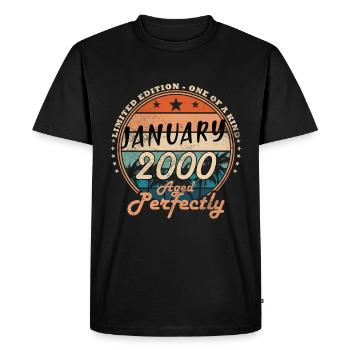 January 2000 | Birthday 2000 Vintage January - Men's Premium Organic T-Shirt - black - Front - Nico (187cm)