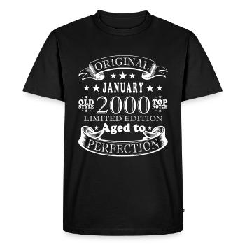 Birthday January 2000 - Gift January 2000 - Men's Premium Organic T-Shirt - black - Front - Nico (187cm)