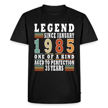 Birthday January 1985 | January 1985 Gift - Men's Premium Organic T-Shirt - black - Front - Nico (187cm)