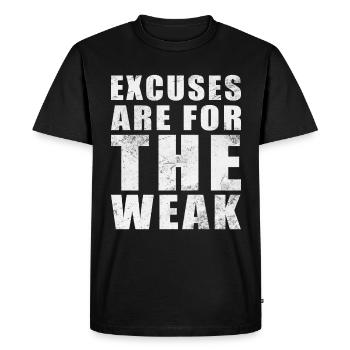 Les excuses sont pour les faibles - T-shirt Premium bio Homme - noir - Devant - Nico (187cm)