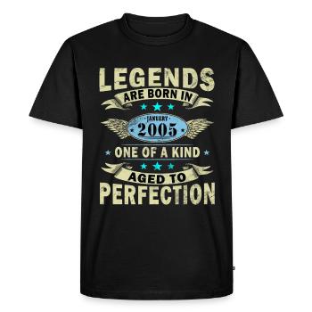 Janvier 2005 - Janvier 2005 Cadeau d’anniversaire - T-shirt Premium bio Homme - noir - Devant - Nico (187cm)