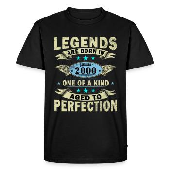 January 2000 Volume 2000 - Birthday January 2000 - Men's Premium Organic T-Shirt - black - Front - Nico (187cm)