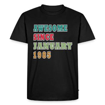 January 1985 - January 1985 Birthday Gift - Men's Premium Organic T-Shirt - black - Front - Nico (187cm)