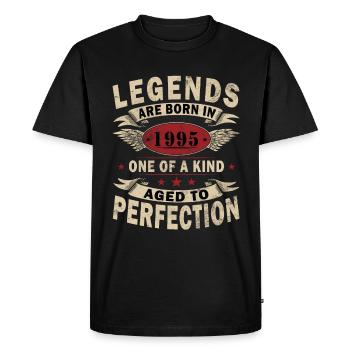 Légendes 1995 Millésime 1995 Jubilé 1995 - T-shirt Premium bio Homme - noir - Devant - Nico (187cm)