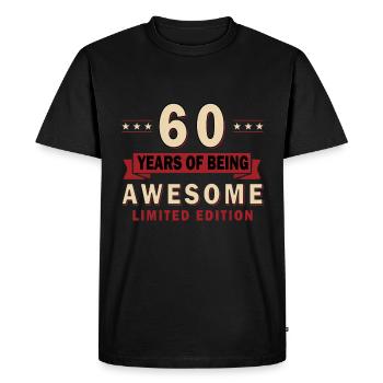60ème Anniversaire 60 Ans Homme Femme Vintage - T-shirt Premium bio Homme - noir - Devant - Nico (187cm)