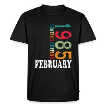 Février 1985, 40e anniversaire 1985 40e février - T-shirt Premium bio Homme - noir - Devant - Nico (187cm)