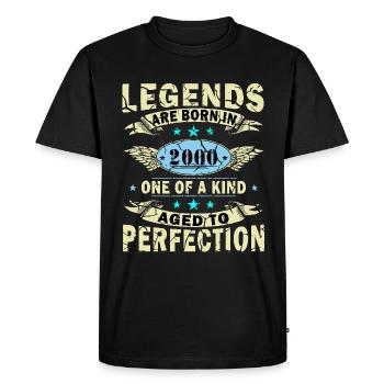 Millésime 2000 rétro 2000 cru 2000 ans 2000 - T-shirt Premium bio Homme - noir - Devant - Nico (187cm)