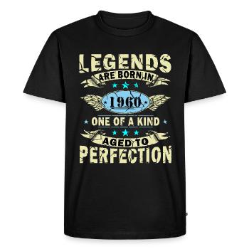 Vintage 1960's Birthday Born 1960's - Men's Premium Organic T-Shirt - black - Front - Nico (187cm)