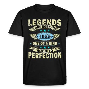 Born 1955 Born 1955 - Men's Premium Organic T-Shirt - black - Front - Nico (187cm)