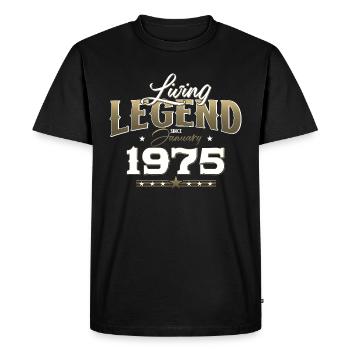 50th Birthday Original January 1975 Volume 75 - Men's Premium Organic T-Shirt - black - Front - Nico (187cm)