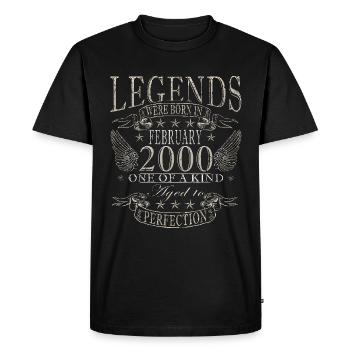 Février 2000 Anniversaire Février 2000 Février - T-shirt Premium bio Homme - noir - Devant - Nico (187cm)