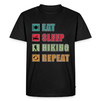 Manger Dormir Randonnée Répéter Ami de la Nature - T-shirt Premium bio Homme - noir - Devant - Nico (187cm)