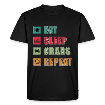 EAT SLEEP CRABS REPEAT T Shirt - Men's Premium Organic T-Shirt - black - Front - Nico (187cm)