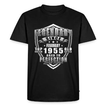 Février 1955 Anniversaire Février 1955 Février - T-shirt Premium bio Homme - noir - Devant - Nico (187cm)