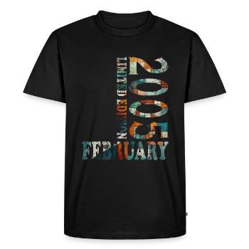 Février 2005| Février 2005 Jubilé 2005 - T-shirt Premium bio Homme - noir - Devant - Nico (187cm)