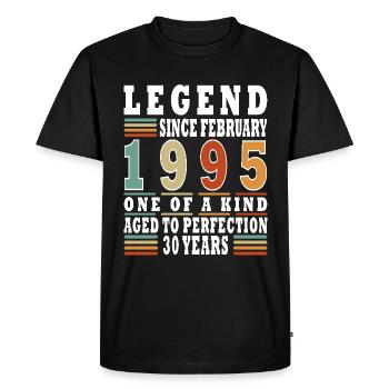 Février 1995 Jubilé Février 1995 Février - T-shirt Premium bio Homme - noir - Devant - Nico (187cm)