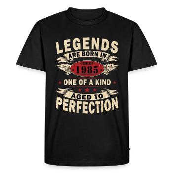 Février 1985 Jubilé Février 1985 Février - T-shirt Premium bio Homme - noir - Devant - Nico (187cm)
