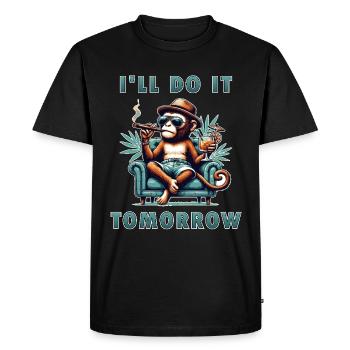 I'll do it tomorrow - Men's Premium Organic T-Shirt - black - Front - Nico (187cm)