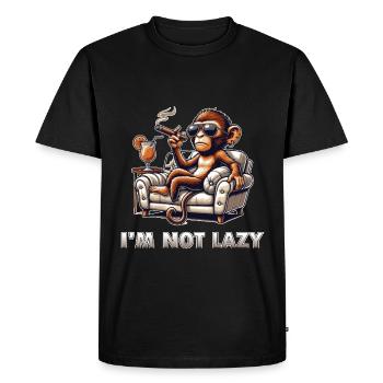 Im not lazy - lazy laziness saying - Men's Premium Organic T-Shirt - black - Front - Nico (187cm)