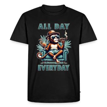 All day, everyday - laziness relax - Men's Premium Organic T-Shirt - black - Front - Nico (187cm)