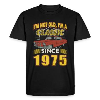 50ème Anniversaire Voiture Classique Vintage 1975 50 ans - T-shirt Premium bio Homme - noir - Devant - Nico (187cm)