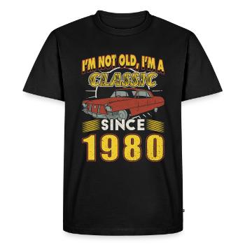 45th Birthday 1980 Classic - Men's Premium Organic T-Shirt - black - Front - Nico (187cm)