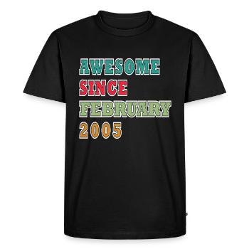 Février 2005 Jubilé Février 2005 Février - T-shirt Premium bio Homme - noir - Devant - Nico (187cm)