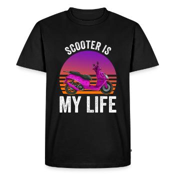 Rétro Scooter Cyclomoteur Cyclomoteur Vintage Scooter - T-shirt Premium bio Homme - noir - Devant - Nico (187cm)