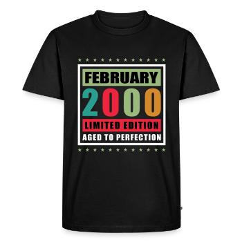 Février 2000 | Jubilé 2000 Millésime Février - T-shirt Premium bio Homme - noir - Devant - Nico (187cm)