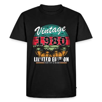 Rétro des années 1980 vintage Anniversaire des années 1980 des années 1980 - T-shirt Premium bio Homme - noir - Devant - Nico (187cm)