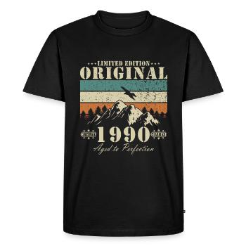 1990 Anniversaire 1990 Né Cadeau d’anniversaire - T-shirt Premium bio Homme - noir - Devant - Nico (187cm)