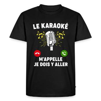 Le Karaoké M'Appelle | Soirée Karaoké Musique - T-shirt Premium bio Homme - noir - Devant - Nico (187cm)